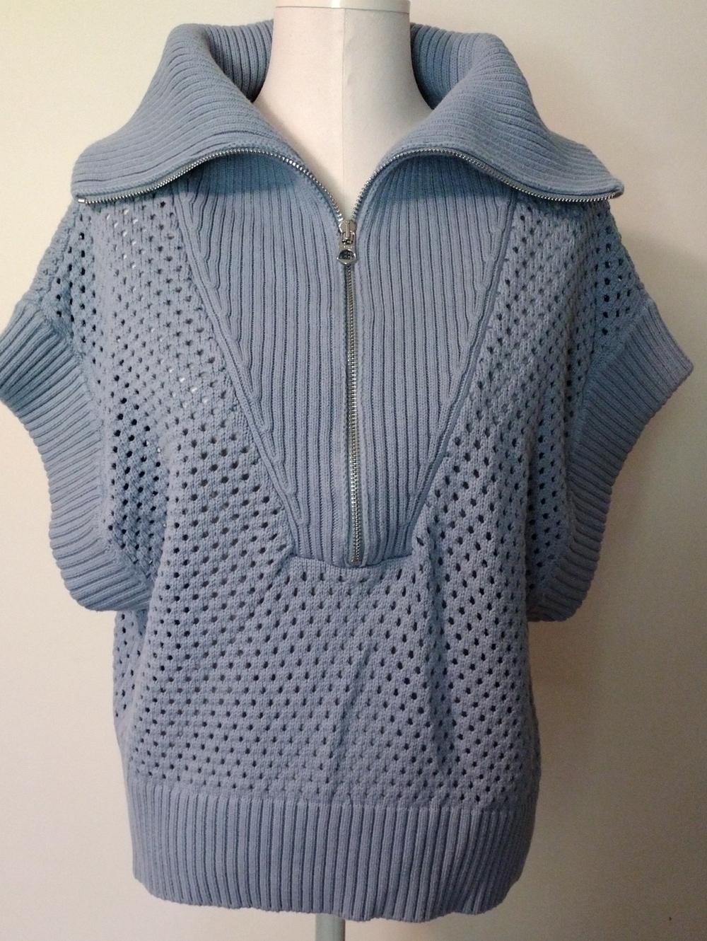Varley Mila Half Zip Knit Sweater Vest Size L